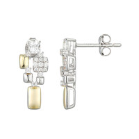 White Topaz Silver Earrings (Adela Silber)