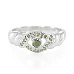 Fancy Diamond Silver Ring
