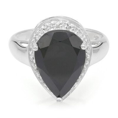 Black Spinel Silver Ring