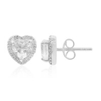 White Topaz Silver Earrings