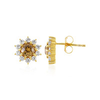 Yellow Zircon Silver Earrings