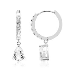 White Topaz Silver Earrings