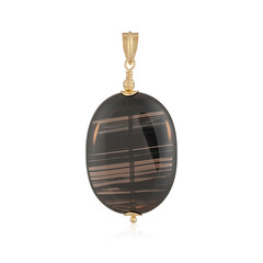 Lamellar Obsidian Silver Pendant