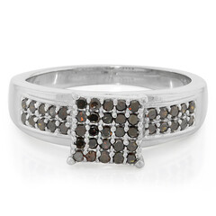 Fancy Diamond Silver Ring