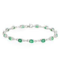 Zambian Emerald Silver Bracelet