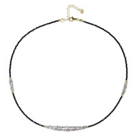 Black Spinel Silver Necklace (Riya)