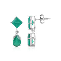 Green Onyx Silver Earrings