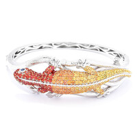 Blue Sapphire Silver Bangle (Dallas Prince Designs)
