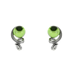 Colombian green Amber Silver Earrings
