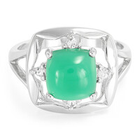 Green Chalcedony Silver Ring