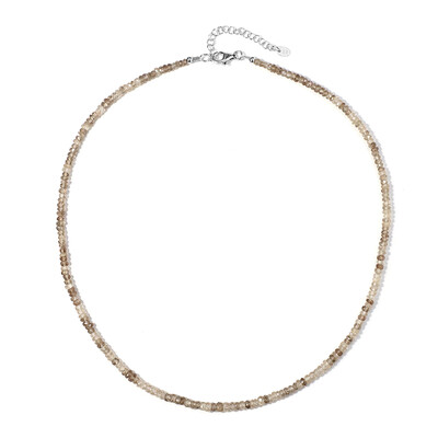 Brown Zircon Silver Necklace
