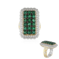 Zambian Emerald Silver Ring (Gems en Vogue)