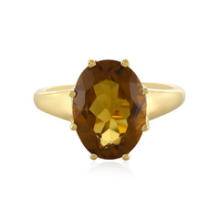 Cognac Quartz Silver Ring