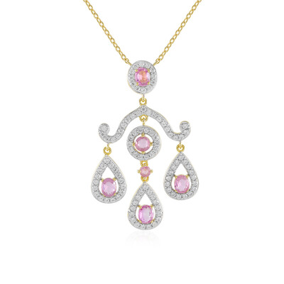 Madagascar Pink Sapphire Silver Necklace