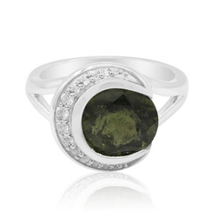 Moldavite Silver Ring