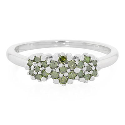 Fancy Diamond Silver Ring