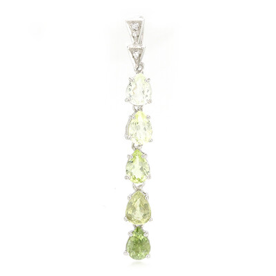 Cuprian Tourmaline Silver Pendant