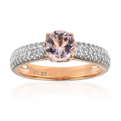 9K Unheated Pink Beryl Gold Ring