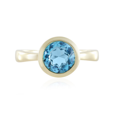 9K Swiss Blue Topaz Gold Ring (de Melo)