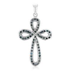 Fancy Diamond Silver Pendant