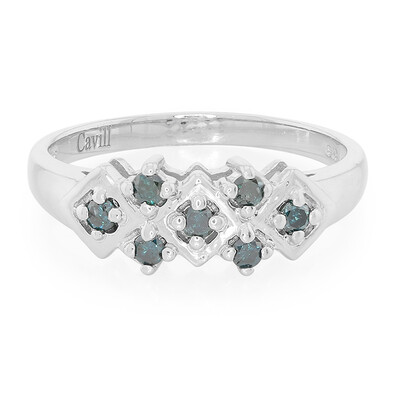 Fancy Diamond Silver Ring