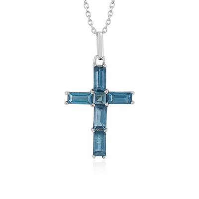 Teal Kyanite Silver Necklace
