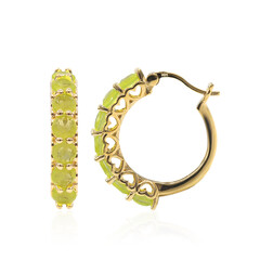 Yellow Pastel Quartz Silver Earrings