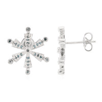 Fancy Diamond Silver Earrings