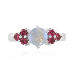 Rainbow Moonstone Silver Ring