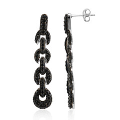 Black Spinel Silver Earrings