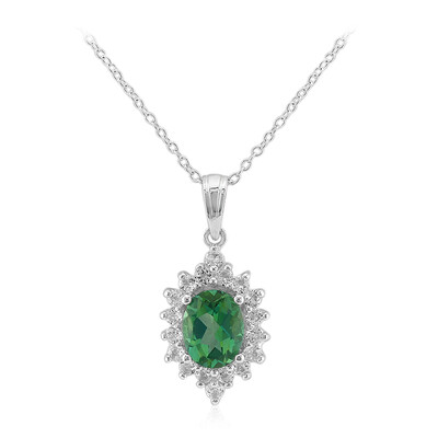 Butterfly Green Topaz Silver Necklace