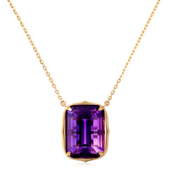 14K Zambian Amethyst Gold Necklace (de Melo)