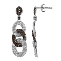 Garnet Silver Earrings