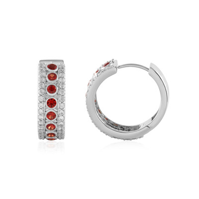 Tanzanian Ruby Silver Earrings
