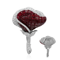 18K Burmese Ruby Gold Brooch (Estée Collection)