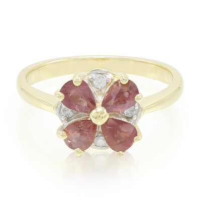 10K Unheated Padparadscha Sapphire Gold Ring