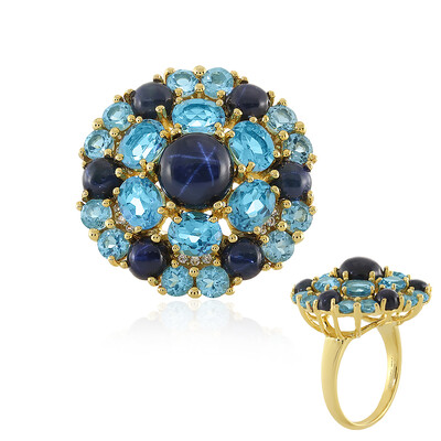 Blue Star Sapphire Silver Ring