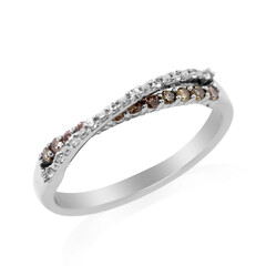 I2 Champagne Diamond Silver Ring