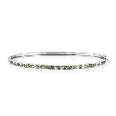 Russian Diopside Silver Bangle