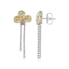 Pink Sapphire Silver Earrings (Gems en Vogue)