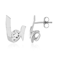 White Topaz Silver Earrings