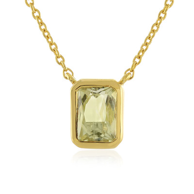 Canary Kunzite Silver Necklace