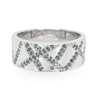 Royal Blue Diamond Silver Ring