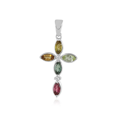 Fancy Tourmaline Silver Pendant