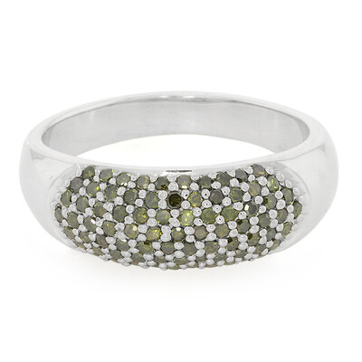 Fancy Diamond Silver Ring