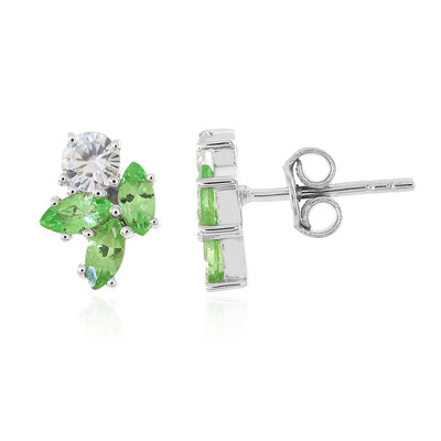 Tsavorite Silver Earrings
