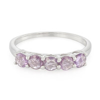 Unheated Ceylon Purple Sapphire Silver Ring