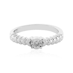 PK (J) Diamond Silver Ring