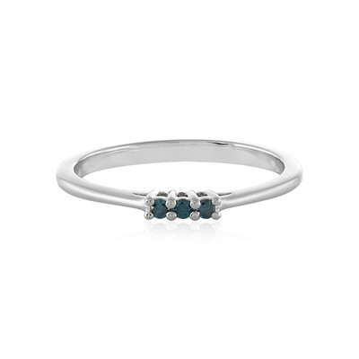 I3 Blue Diamond Silver Ring