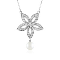 White Freshwater Pearl Silver Necklace